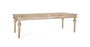 GINER Y COLOMER Mesa de Comedor 200 cm de Madera de Mango Maciza con Talla Geométrica y Acabado en Pátina Blanca, Estilo Rústico Vintage